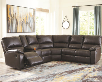 Warstein Signature Design by Ashley 3-Piece Reclining Sectional