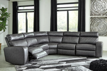 Samperstone Signature Design by Ashley 5-Piece Power Reclining Sectional