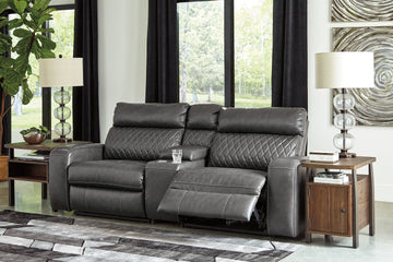 Samperstone Signature Design by Ashley 3-Piece Power Reclining Sectional