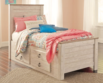 Willowton Signature Design by Ashley Bed with 2 Storage Drawers
