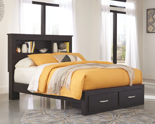 Reylow Signature Design by Ashley Bookcase Bed with 2 Storage Drawers