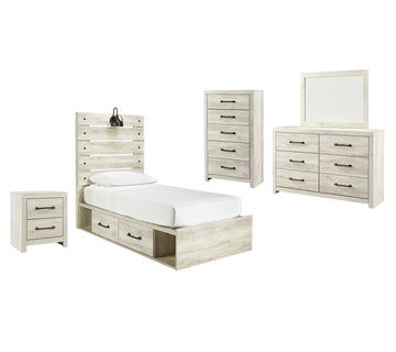 Cambeck Signature Design 7-Piece Youth Bedroom Set with 4 Storage Drawers and Nightstand