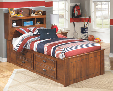 Barchan Signature Design by Ashley Bookcase Bed with 4 Storage Drawers