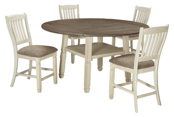 Bolanburg Signature Design 5-Piece Dining Room Set with Counter Height Drop Leaf Table