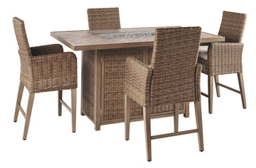 Beachcroft Signature Design 5-Piece Outdoor Bar Table Set
