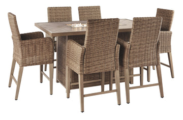 Beachcroft Signature Design 7-Piece Outdoor Bar Table Set